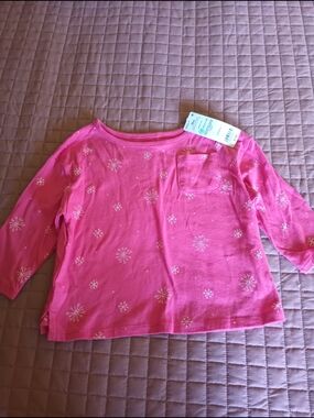 Carter's Hot Pink Long-Sleeve Tee with Snowflake Print